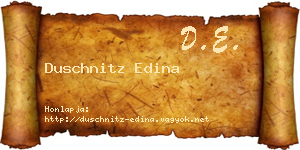 Duschnitz Edina névjegykártya